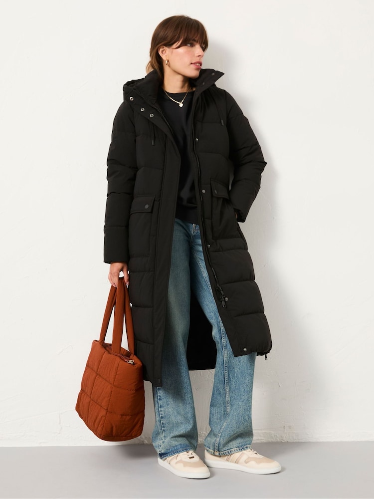 Fat Face Harley Black Longline Puffer Coat