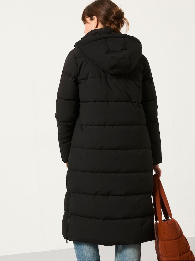 Fat Face Harley Black Longline Puffer Coat