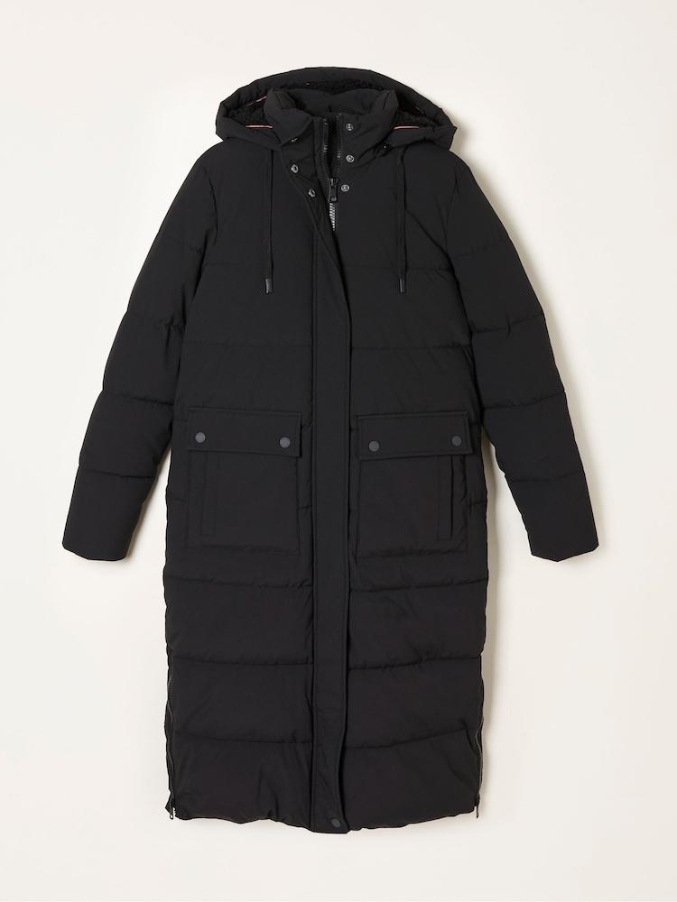 fat face Harley Black Longline Puffer Coat