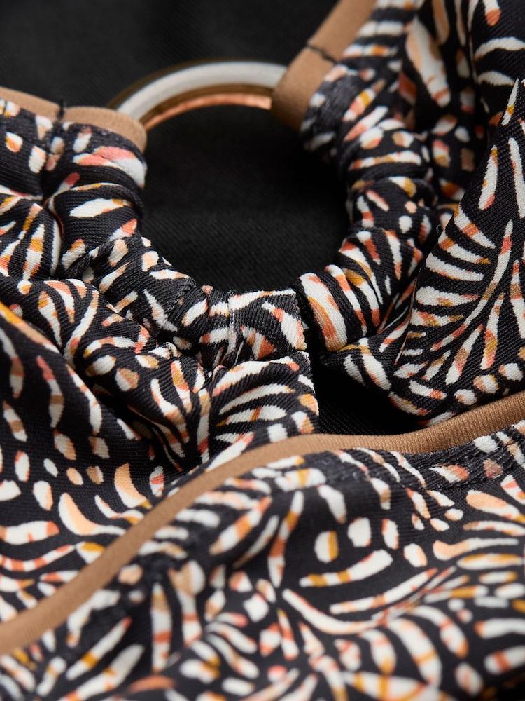 fat face Harlyn Black Leaf Dot Swimsuit