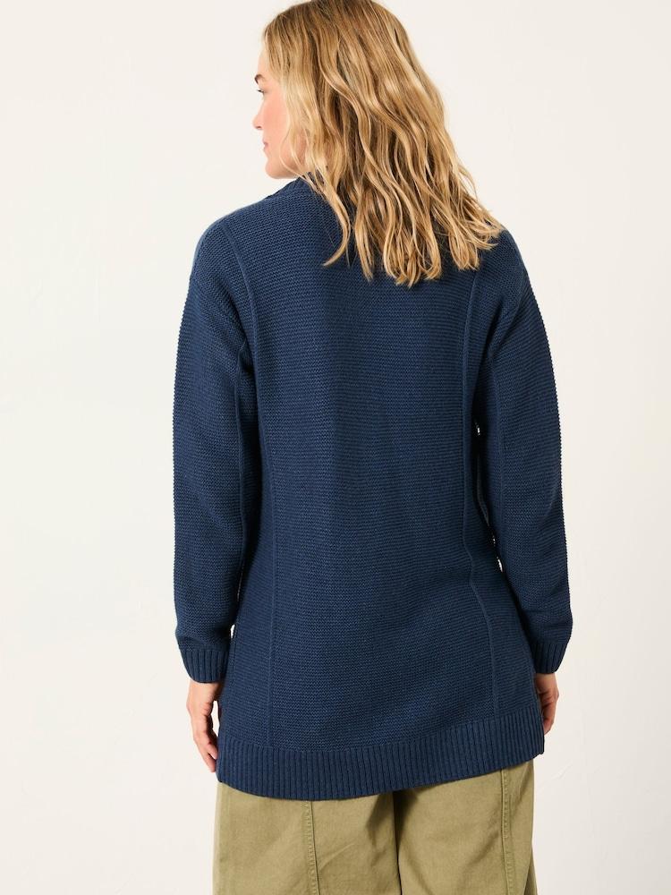 Fat Face Harriet Navy Longline Knitted Cardigan