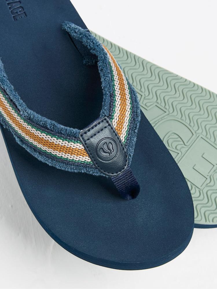Fat Face Harris Navy Flip Flops