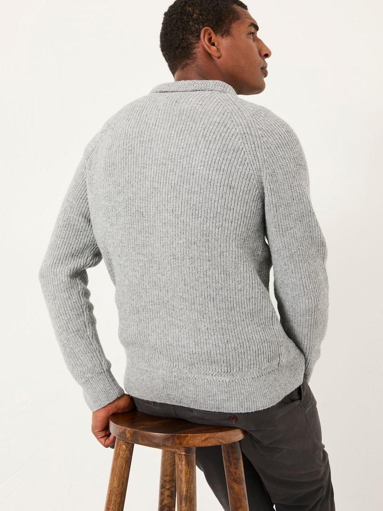 Fat Face Harwick Grey Half Neck Knitted Jumper