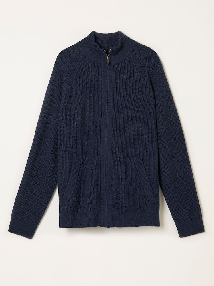 fat face Harwick Navy Zip Through Bomber