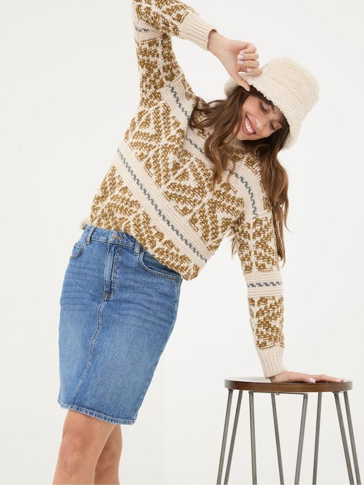 Fat Face Hattie Blue Denim Skirt