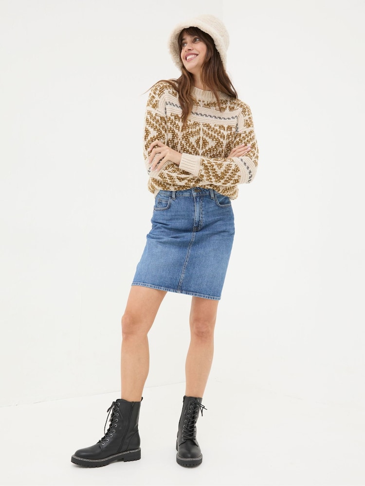 Fat Face Hattie Blue Denim Skirt