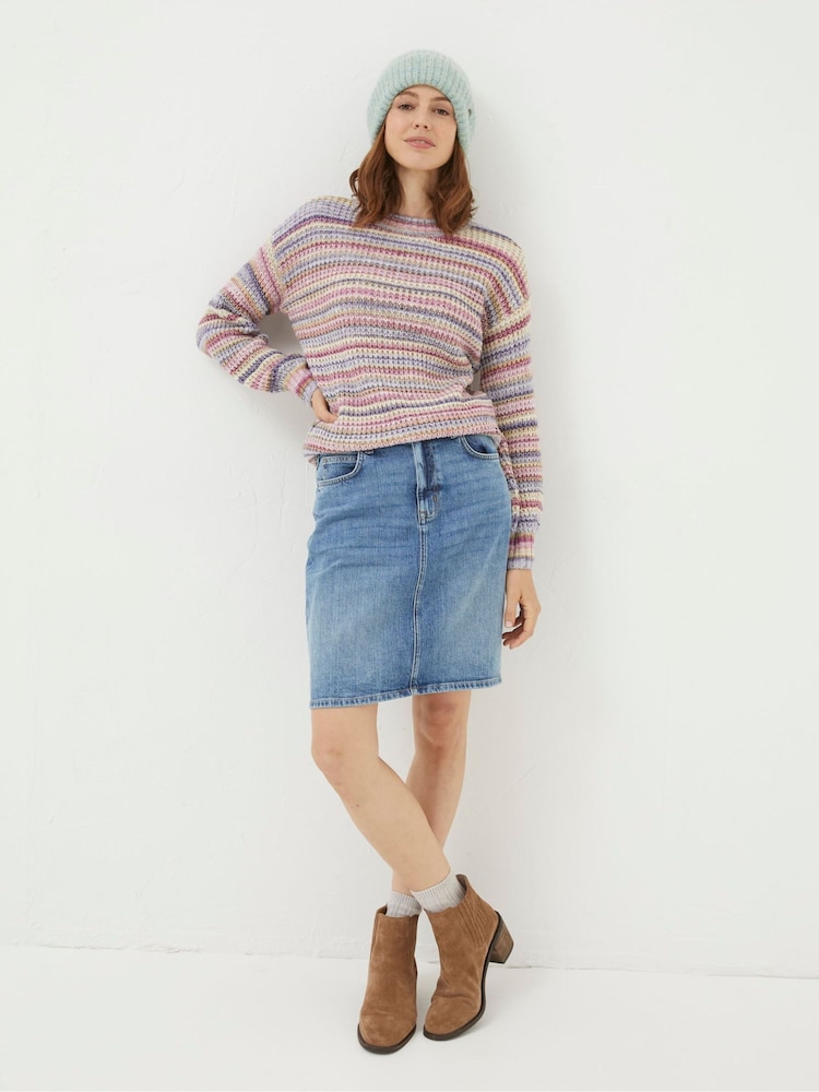 Fat Face Hattie Blue Denim Skirt