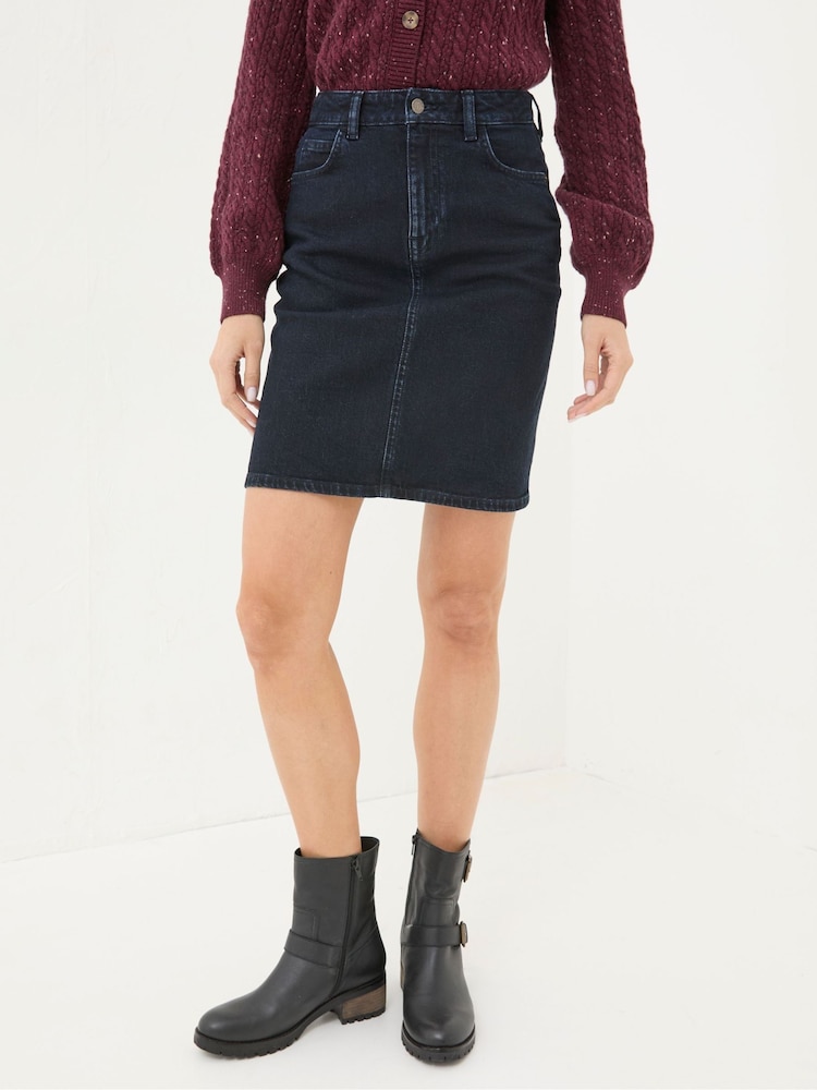 Fat Face Hattie Dark Blue Denim Skirt