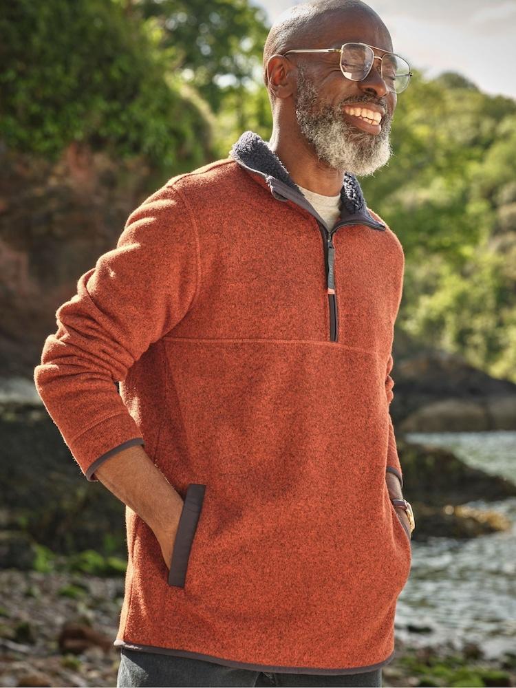 Fat Face Haxby Burnt Orange Half Neck Sweatshirt