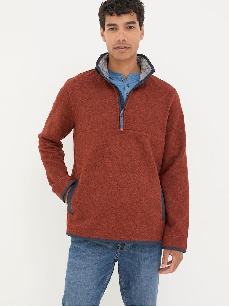 Fat Face Haxby Burnt Orange Half Neck Sweatshirt