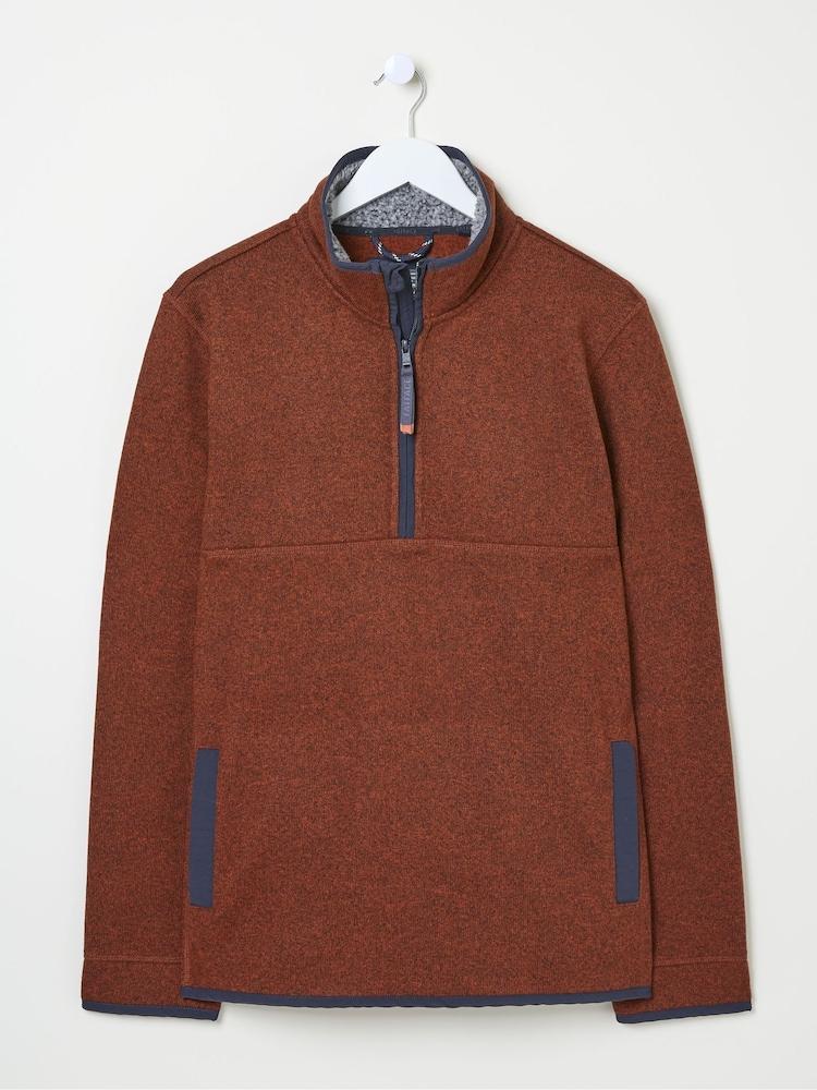 fat face Haxby Burnt Orange Half Neck Sweatshirt