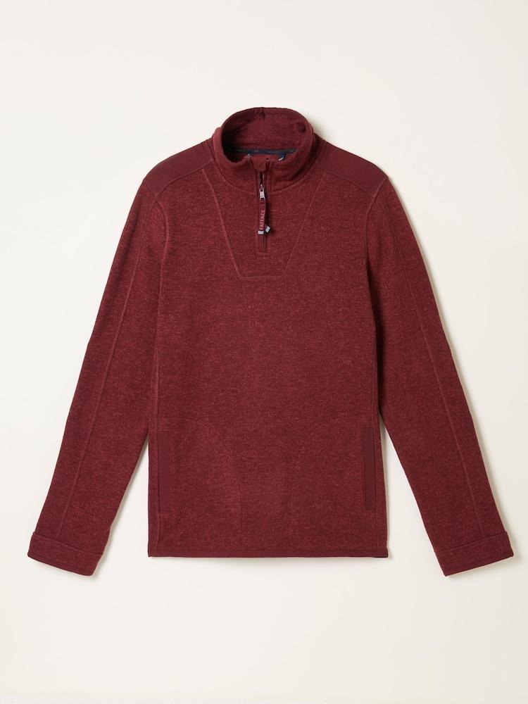 fat face Haxby Claret Half Zip Sweat