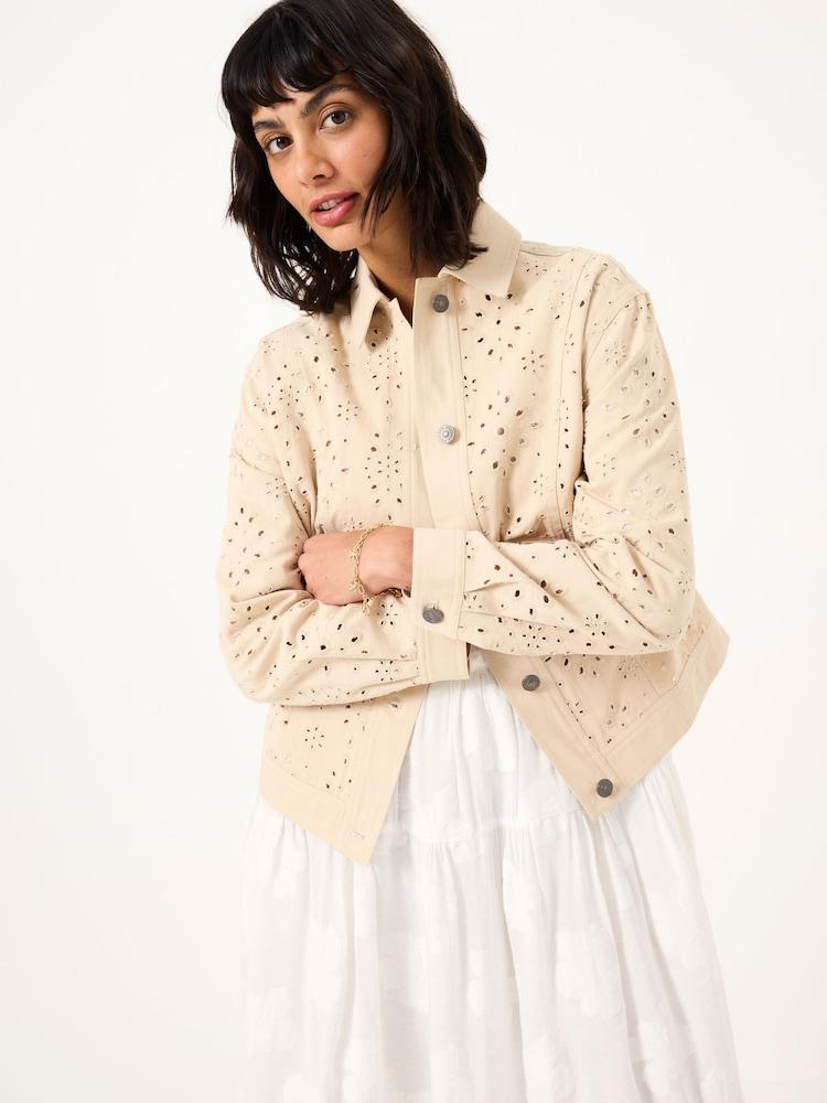 Fat Face Hazel Dark Natural Hazel Broderie Jacket