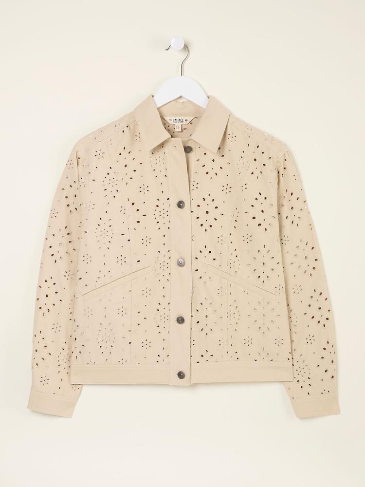 fat face Hazel Dark Natural Hazel Broderie Jacket
