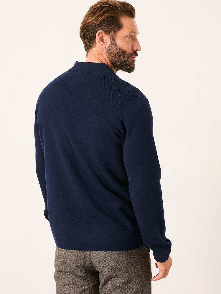 Fat Face Helston Navy Collar Knitted Cardigan