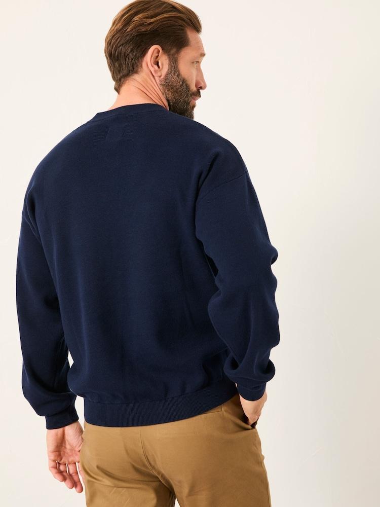 Fat Face Helston Navy Knitted Henley