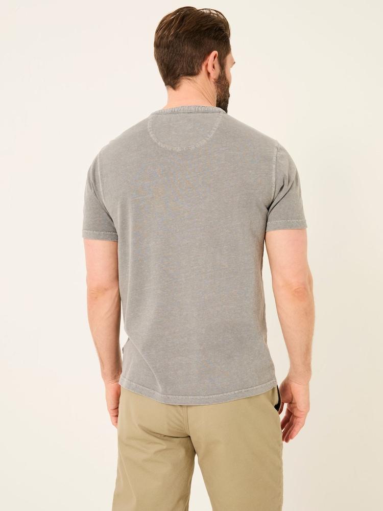 Fat Face Henley Grey Garment Dyed Pocket Henley