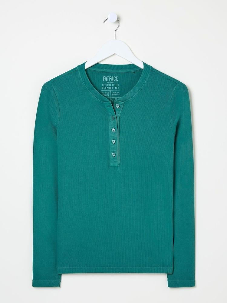 fat face Hettie Green Rib Henley Top
