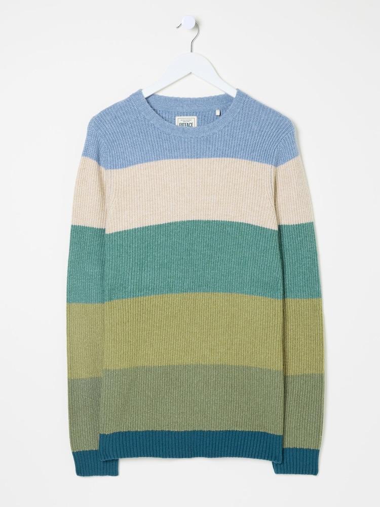fat face Hinton Green Stripe Crew Neck Jumper