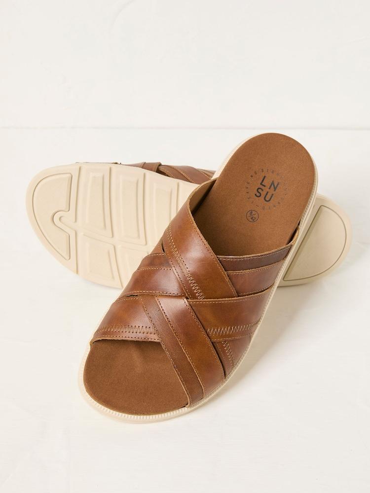 fat face Hinton Tan Brown Sliders