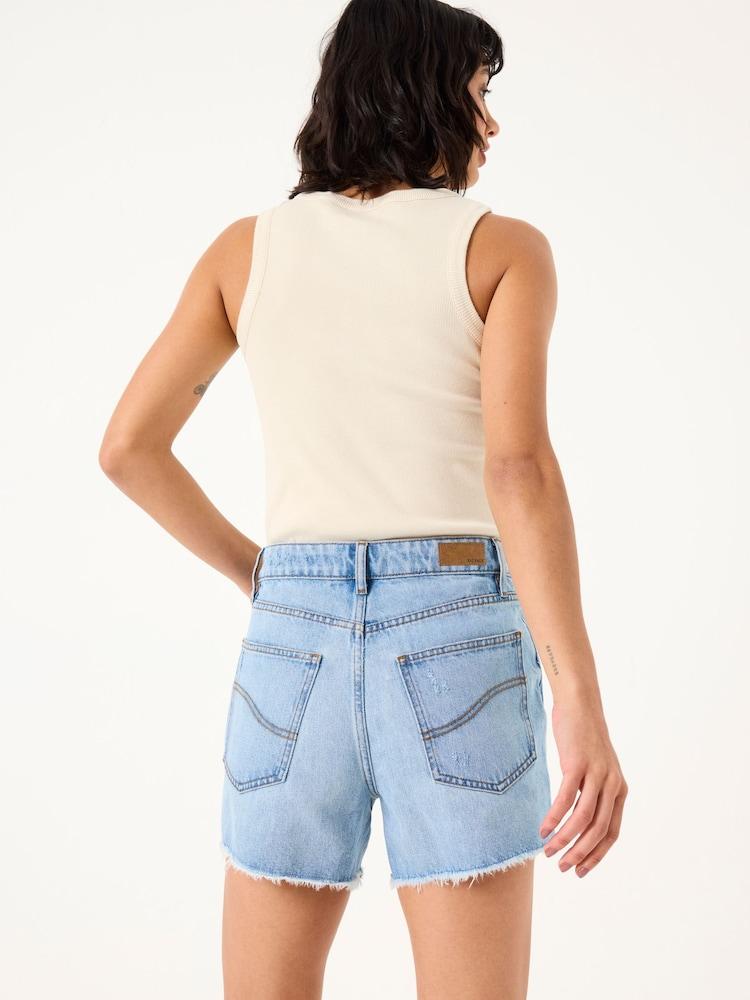 Fat Face Holywell Light Blue Frayed Denim Shorts