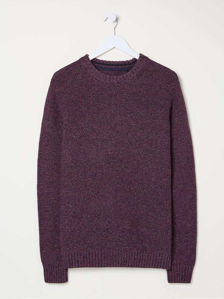 Fat Face Hove Burgundy Red Crew Neck Jumper