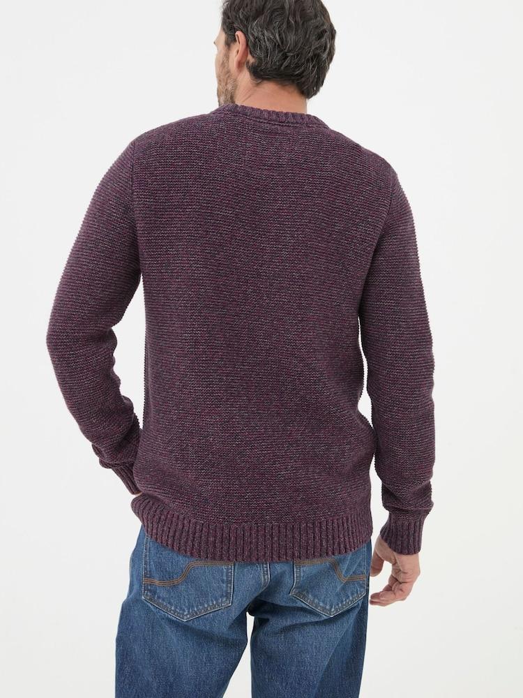 Fat Face Hove Burgundy Red Crew Neck Jumper