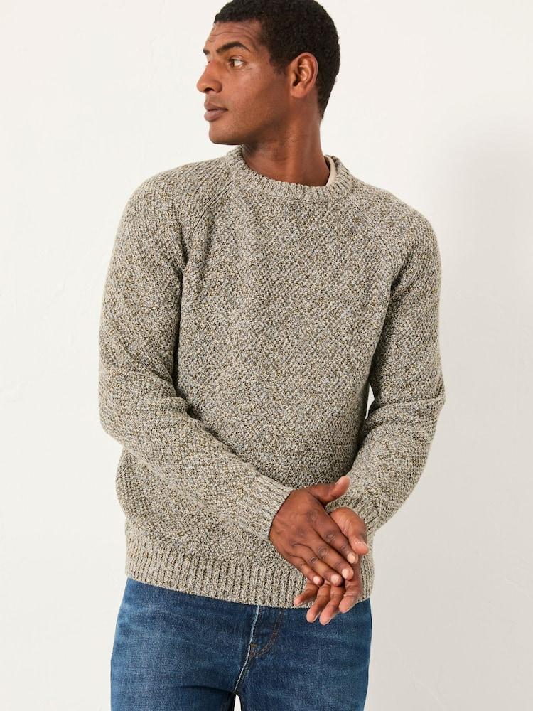 Fat Face Hove Green Haze Crew Neck Knitted Jumper
