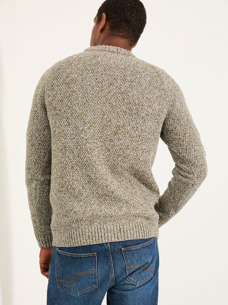 Fat Face Hove Green Haze Crew Neck Knitted Jumper