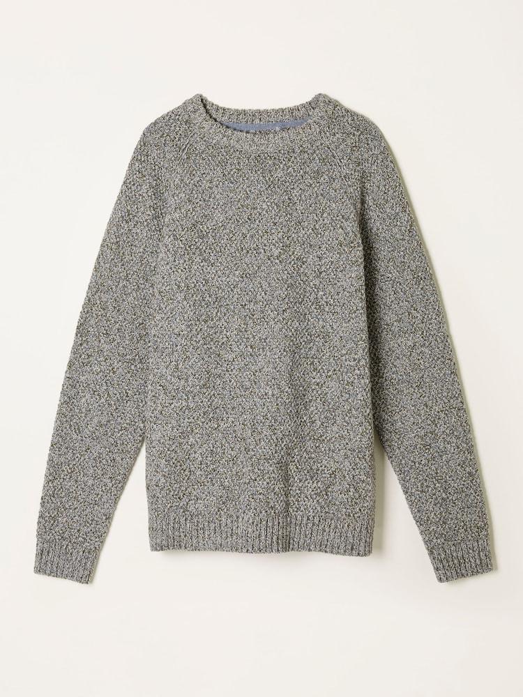 fat face Hove Green Haze Crew Neck Knitted Jumper