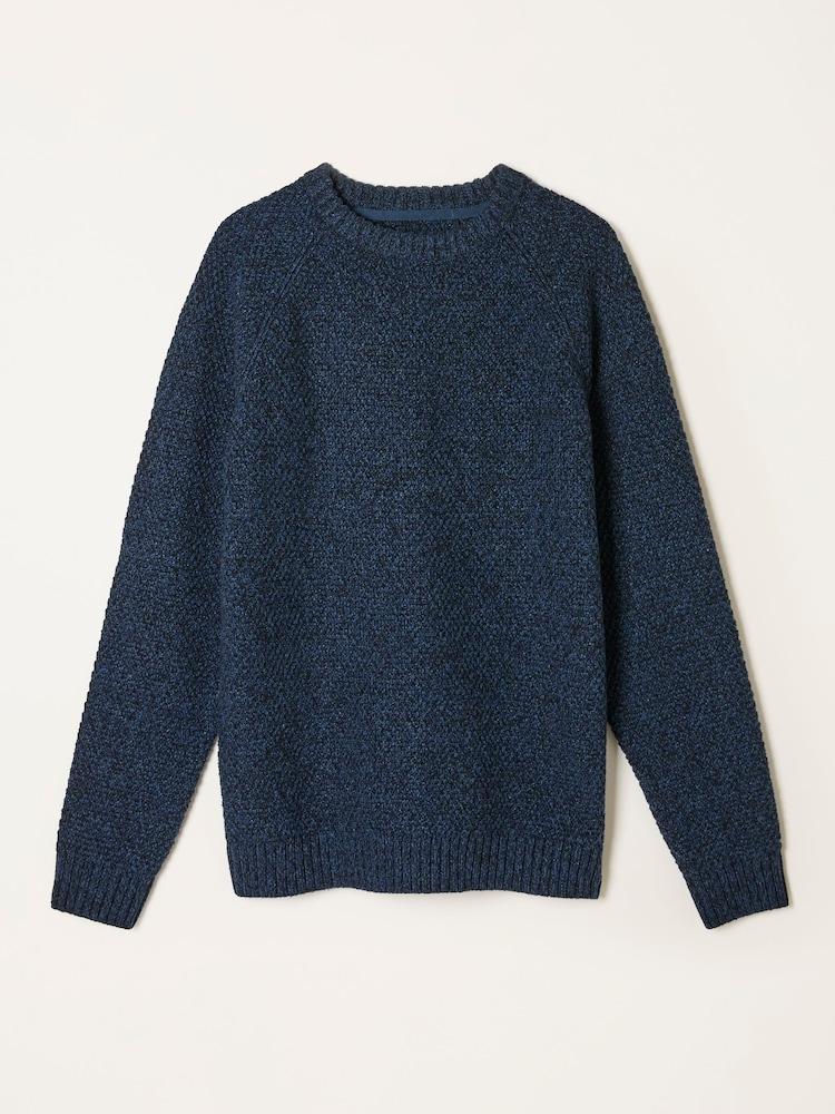 fat face Hove Navy Crew Neck Knitted Jumper