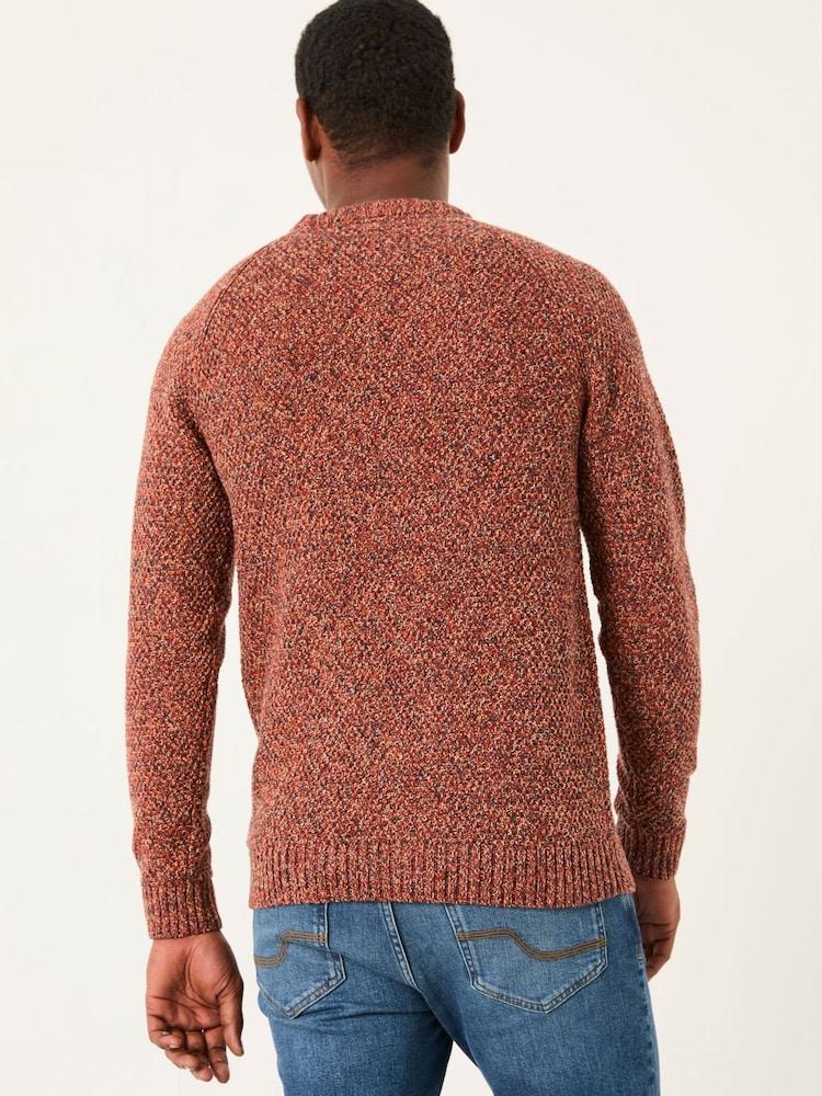 Fat Face Hove Red Crew Neck Knitted Jumper