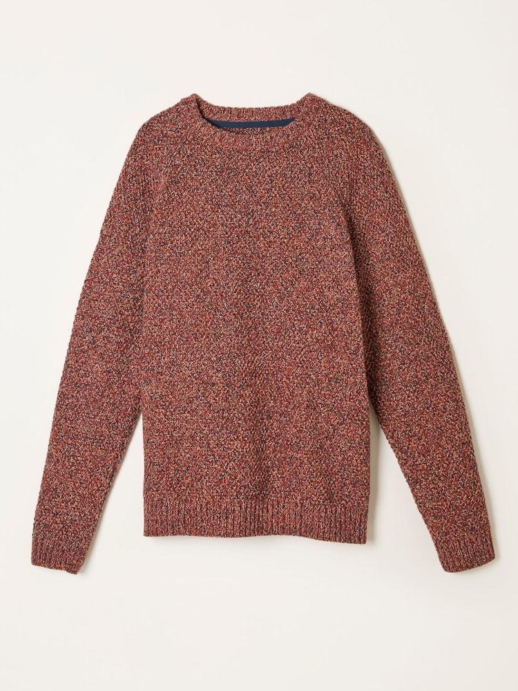 fat face Hove Red Crew Neck Knitted Jumper