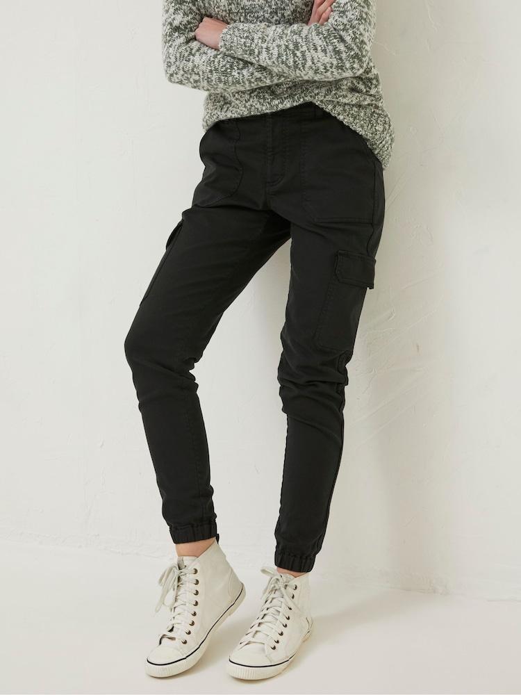 Fat Face Hythe Black Cargo Trousers