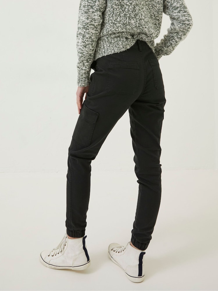 Fat Face Hythe Black Cargo Trousers