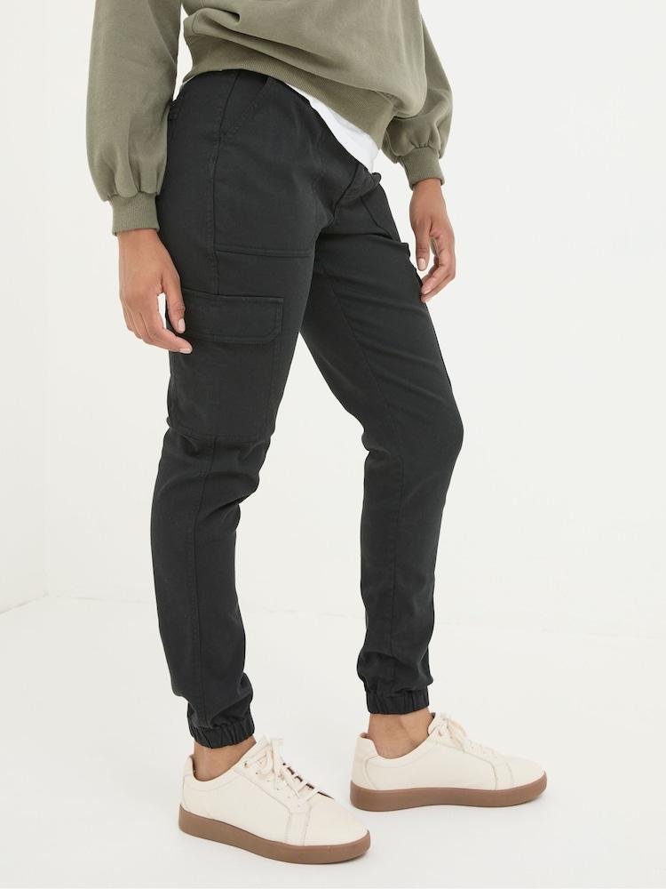 Fat Face Hythe Black Cargo Trousers