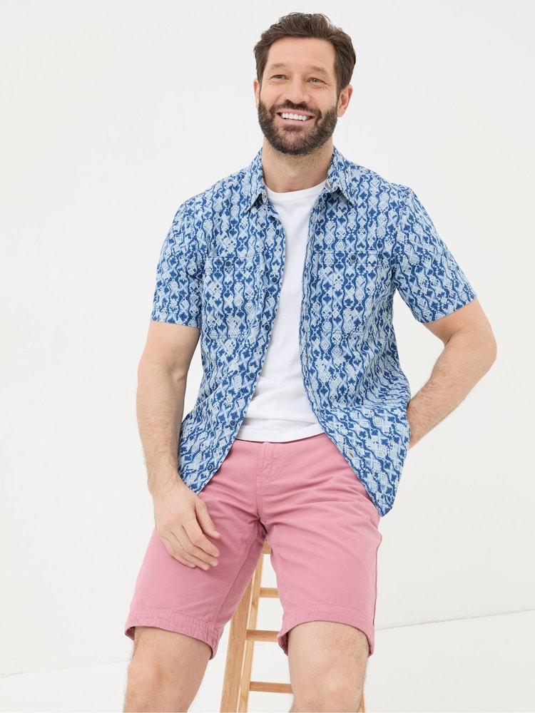 Fat Face Ikat Blue Print Shirt