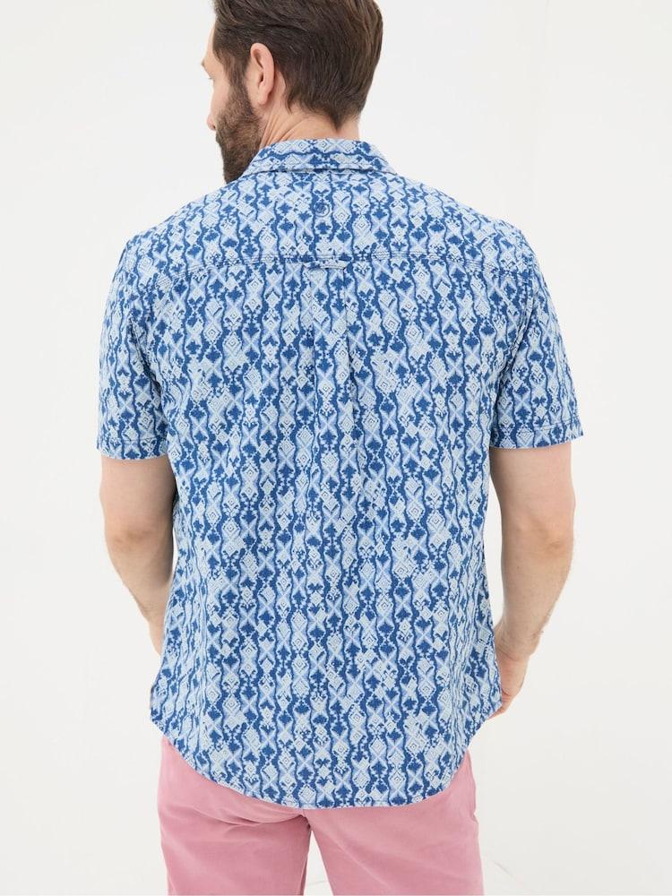Fat Face Ikat Blue Print Shirt