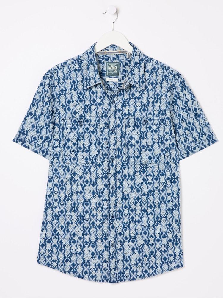fat face Ikat Blue Print Shirt