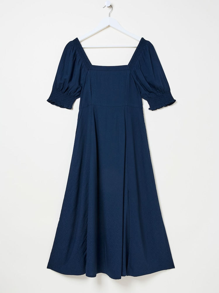 fat face Indigo Blue Bloom Midi Dress
