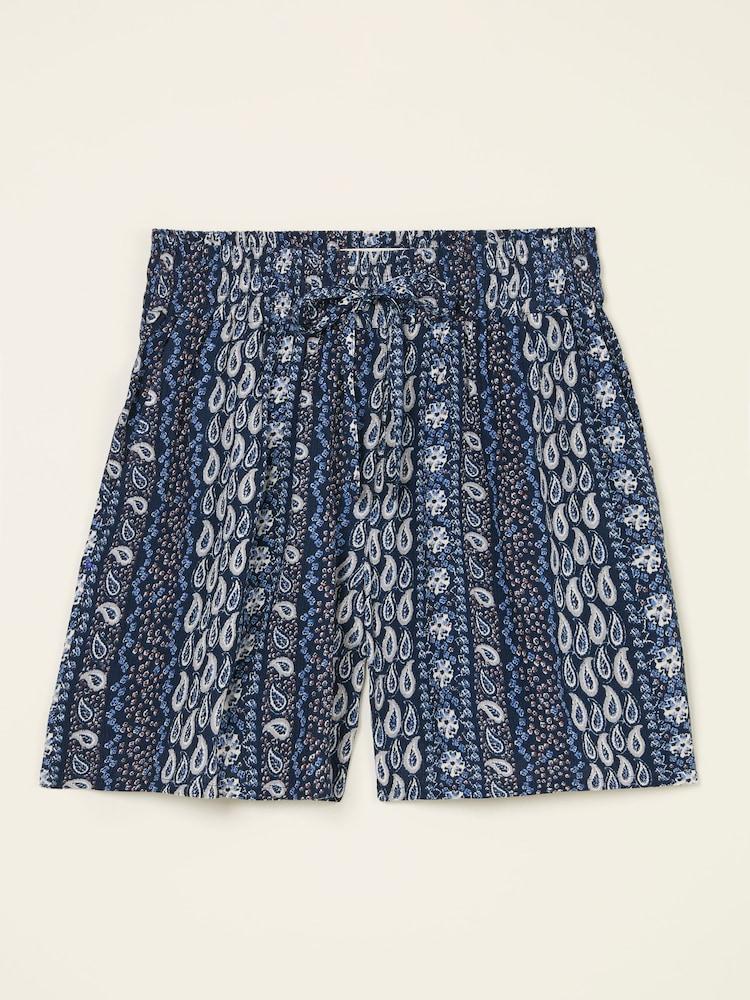 fat face Indigo Blue Paisley Flippy Shorts