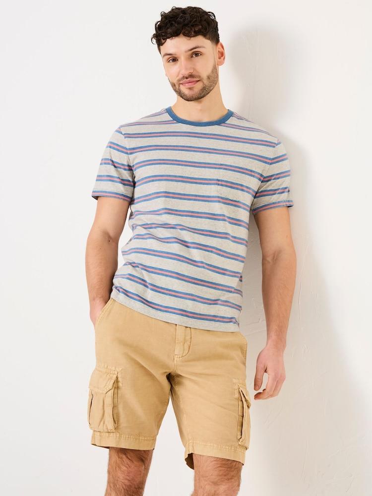 Fat Face Indigo Blue Pocket Stripe Indigo Tee
