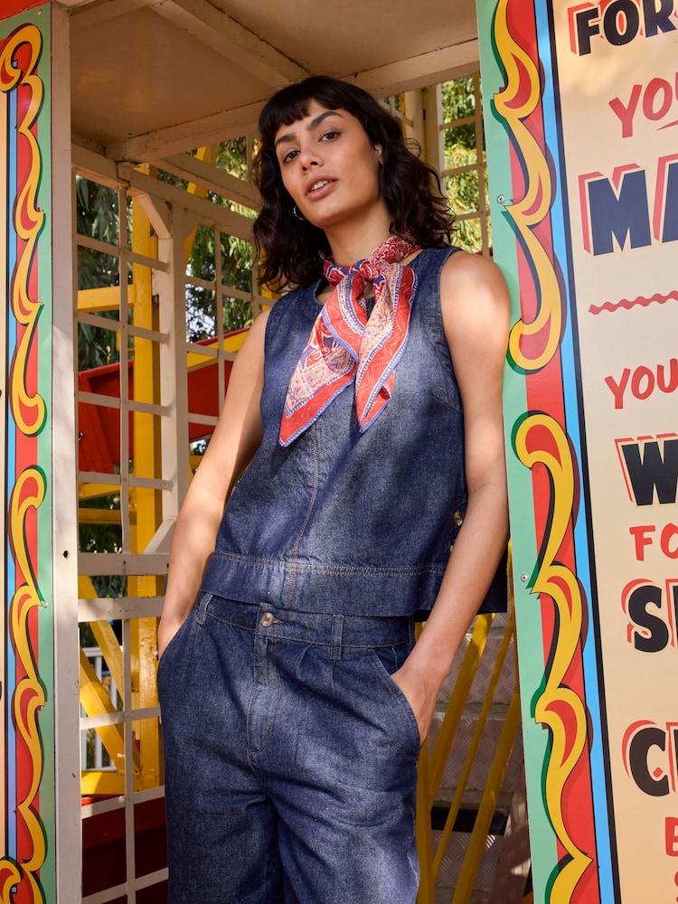 Fat Face Ink Dara Denim Top