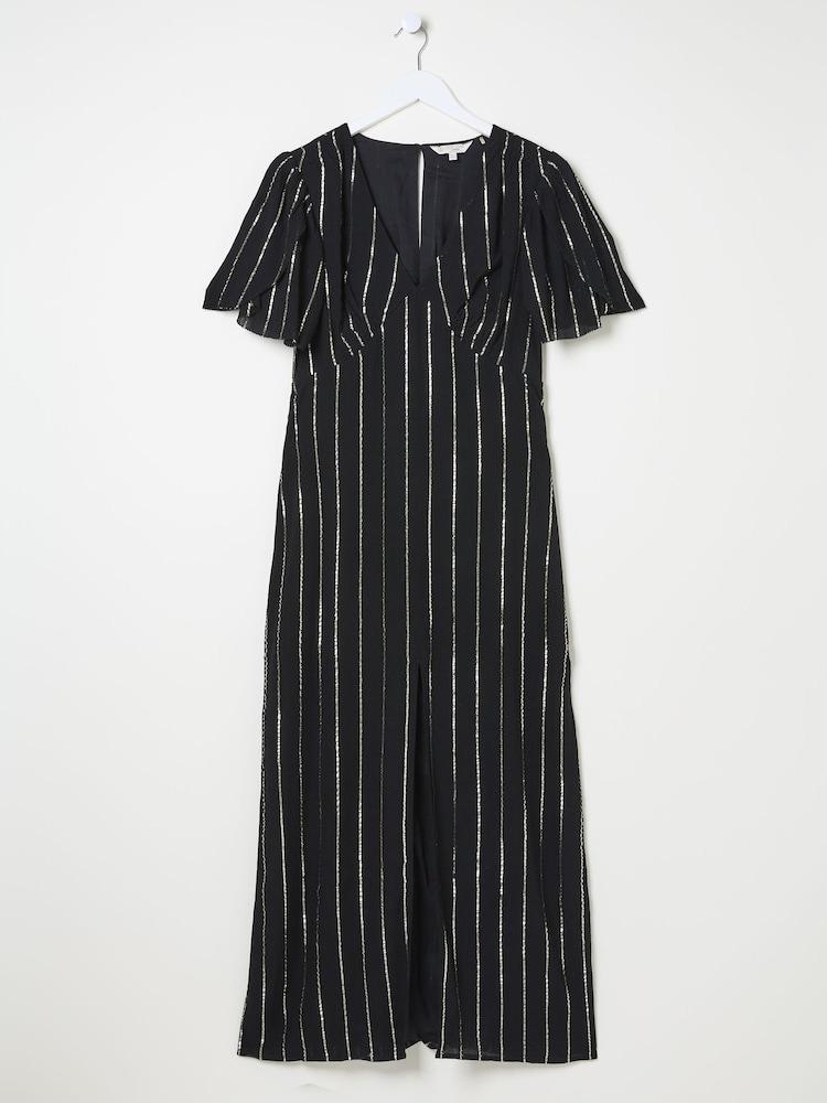 fat face Iris Black Metallic Maxi Dress