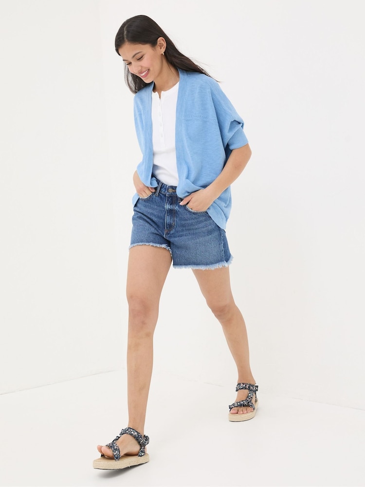 Fat Face Iris Blue Cocoon Edge Cardigan