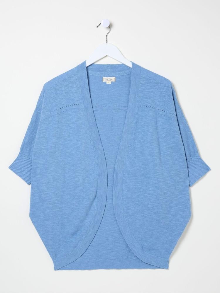 fat face Iris Blue Cocoon Edge Cardigan