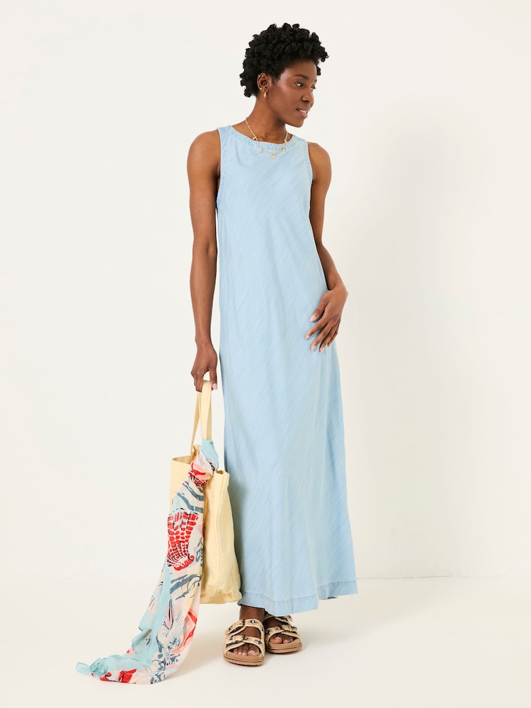 Fat Face Iris Light Blue Denim Dress