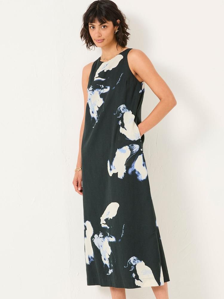Fat Face Iris Navy Floral Placement Dress