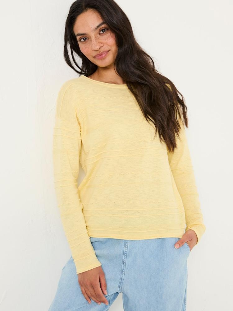 Fat Face Isabelle Yellow Knitted Jumper