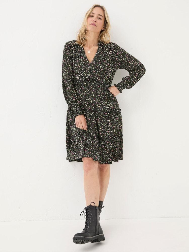 Fat Face Ivana Black Ditsy Marks Dress